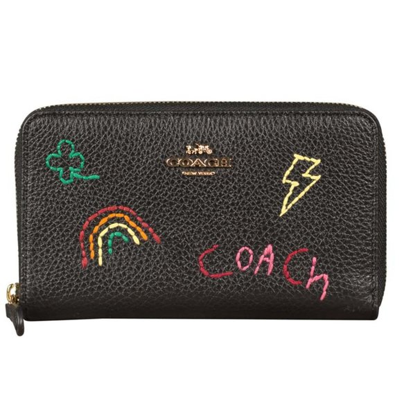 Coach Medium Zip Wallet with Diary Embroidery - Picture 1 of 2